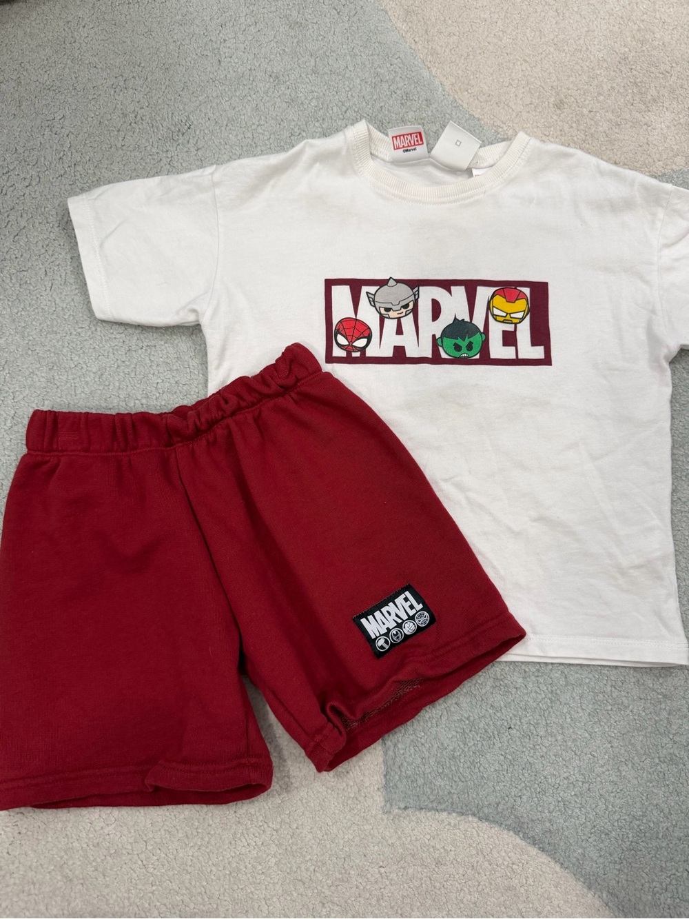 Zara toddler Marvel matching shorts set 6T